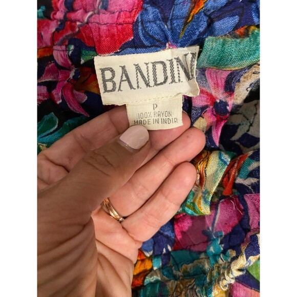 Bandini Floral Printed Harem Pants Hippie Festival 100% Rayon Size P - Picture 3 of 8